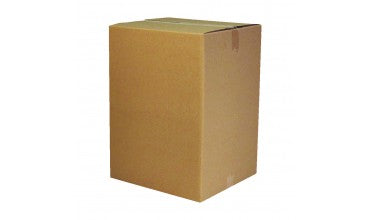 A single large brown cardboard moving box, approximately 431 x 406 x 596mm in size, with no visible branding or markings.